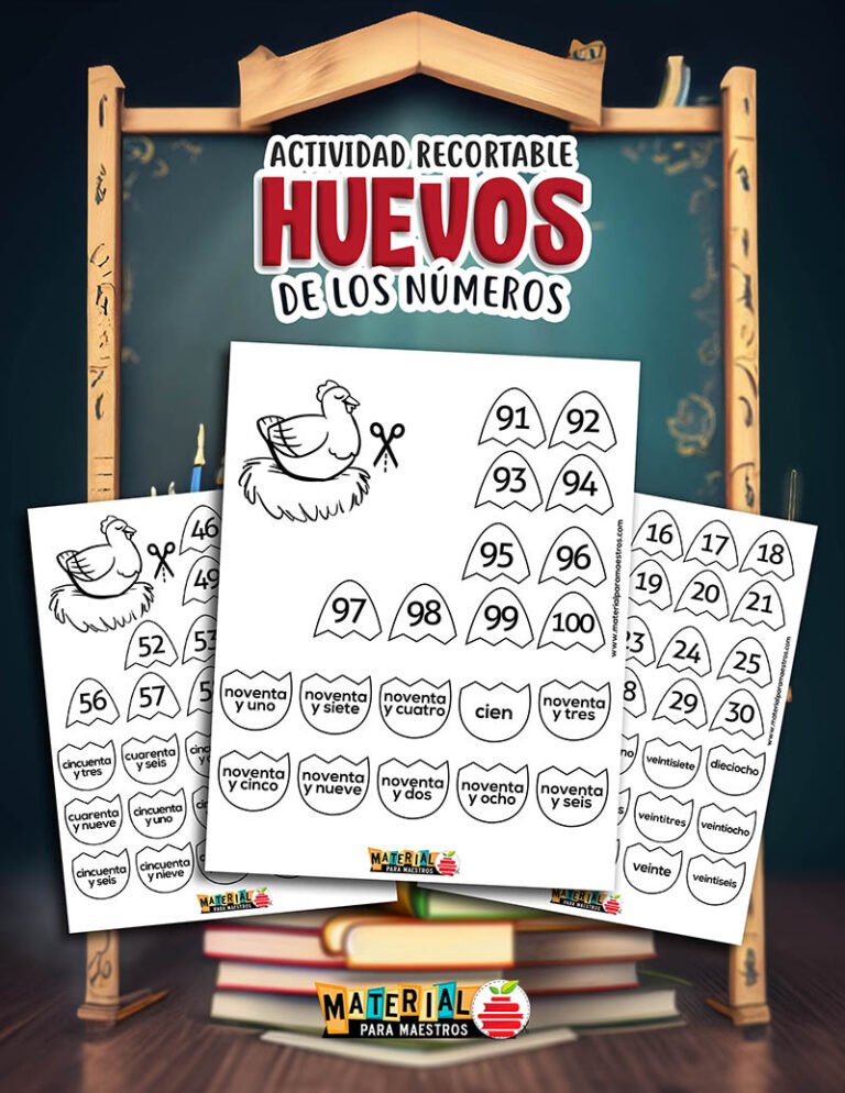 Actividad recortable de los huevos de los números | Material para Maestros