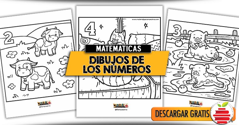 Dibujos para colorear de los números - Material para Maestros