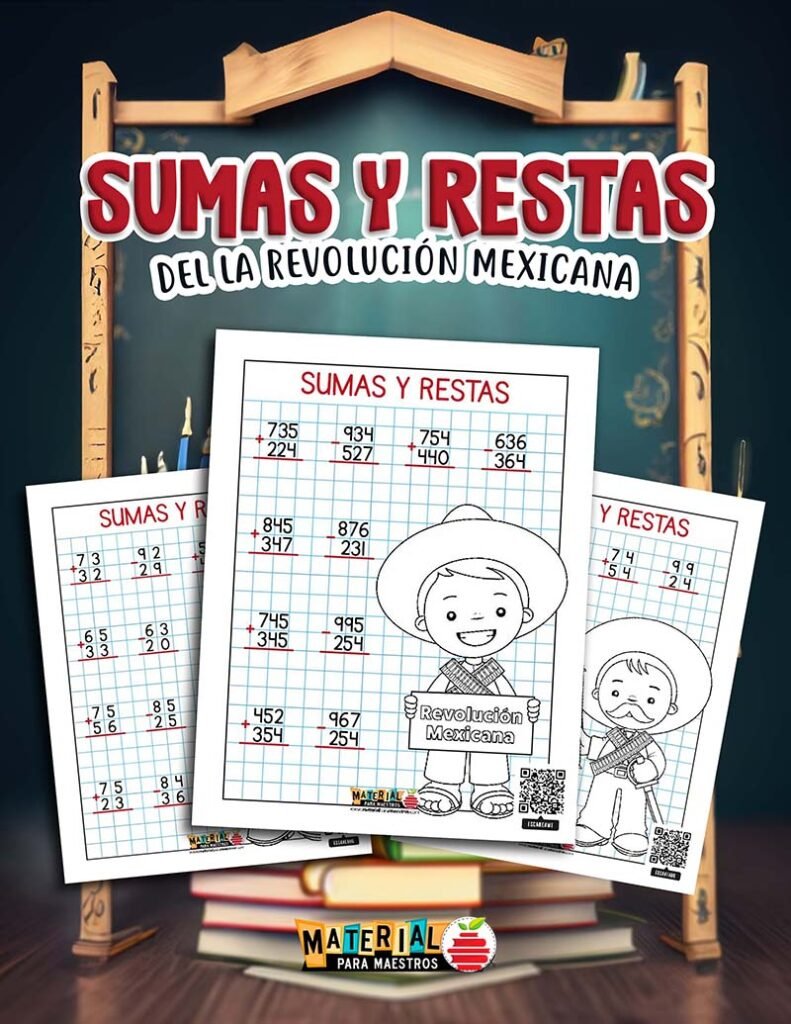 Hojas de sumas y restas con temática de la Revolución Mexicana ...
