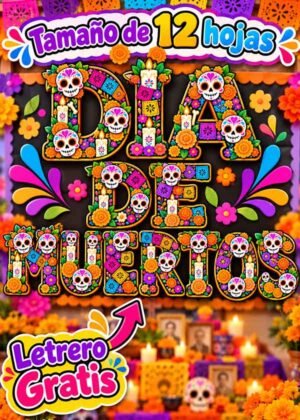 Letrero del Dia de Muertos (12 hojas) | Material para Maestros